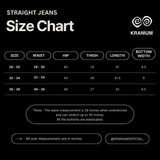 Acid Wash Straight Fit Blue Denims