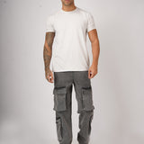 Stone Wash 7 Pocket Chillfit Denim Cargo Pants