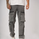Stone Wash 7 Pocket Chillfit Denim Cargo Pants