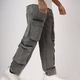 Stone Wash 7 Pocket Chillfit Denim Cargo Pants