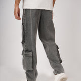 Stone Wash 7 Pocket Chillfit Denim Cargo Pants