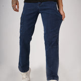 Acid Wash Straight Fit Blue Denims