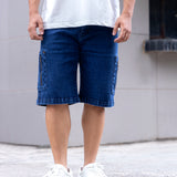 Acid Wash Blue Denim Shorts