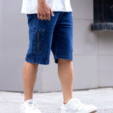 Acid Wash Blue Denim Shorts