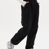 Women NOMAD Black Parachute Pants