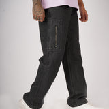 Eclipse Acid Wash Black Baggy Denim