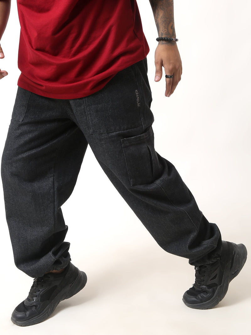 Meta Black Denim Air Jogger