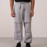 Slouchy Silver Grey Parachute Pants